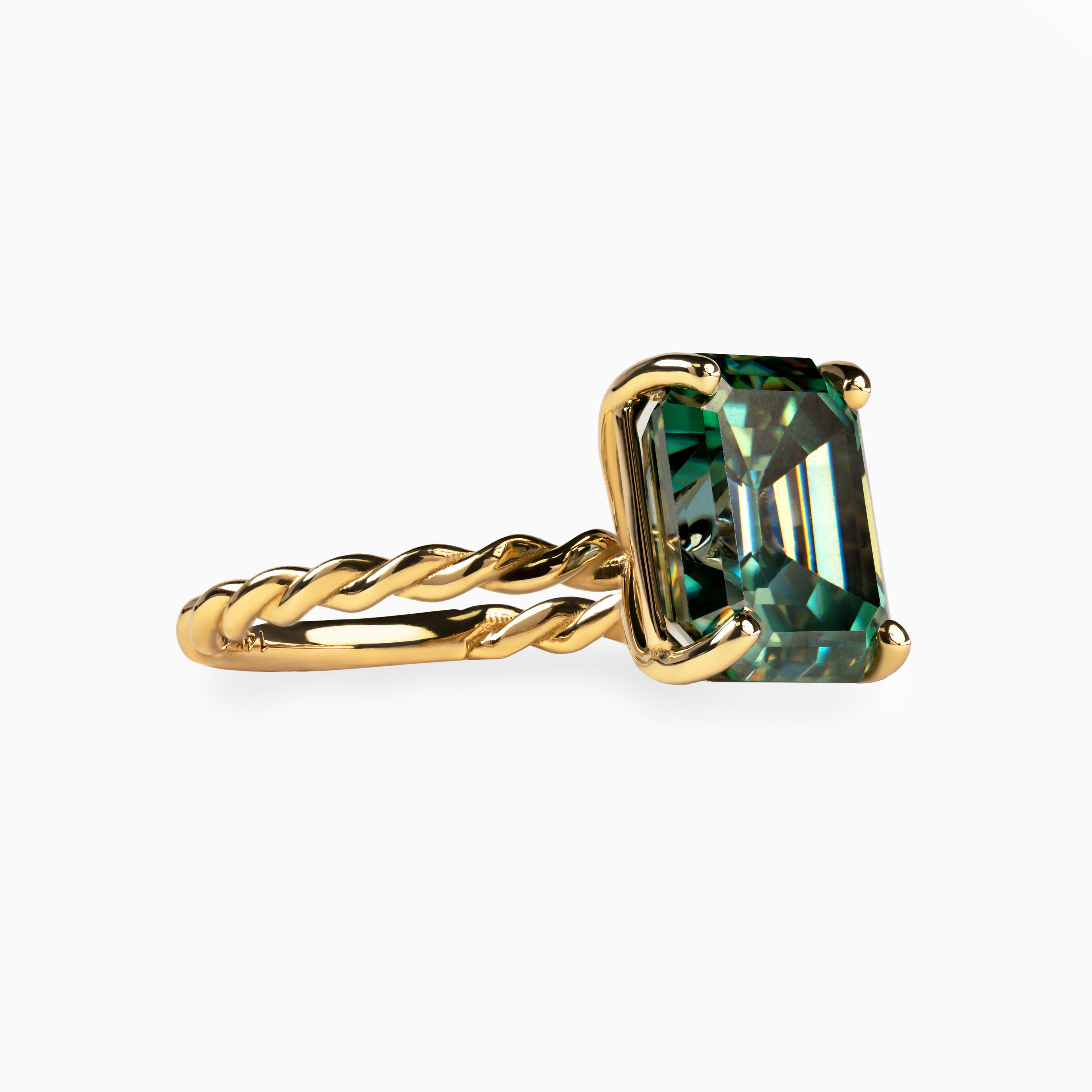 6.02ct Green Lab Moissanite Ring