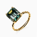 6.02ct Green Lab Moissanite Ring
