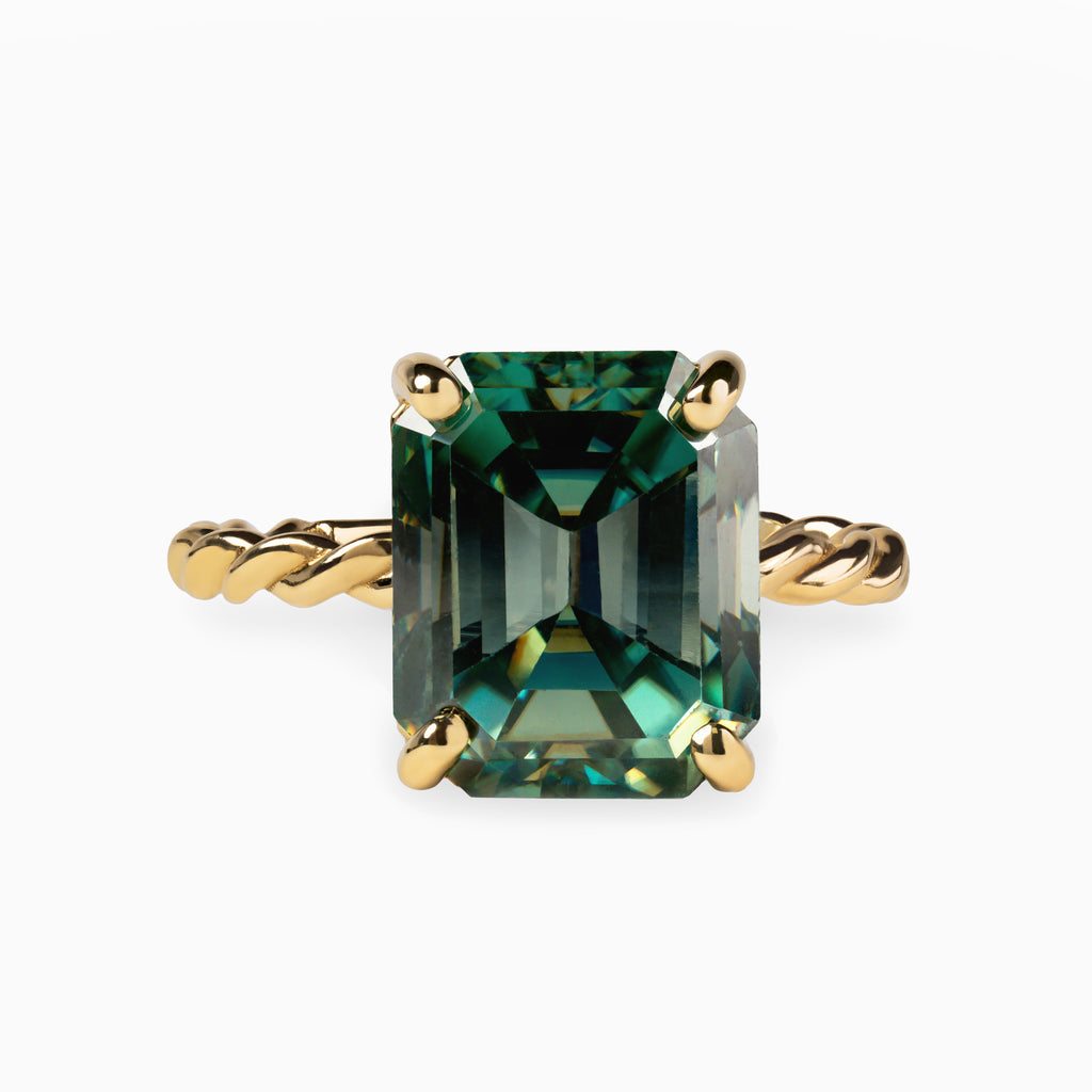 6.02ct Green Lab Moissanite Ring
