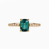 1.46ct Lagoon Tourmaline Ring with Diamonds