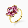 Pink Sapphire & Diamond Forever Flowers Ring