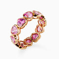Heart Pink Sapphire Bezel Set Eternity Ring