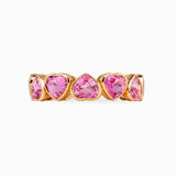 Heart Pink Sapphire Bezel Set Eternity Ring