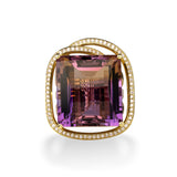 38.48ct Ametrine Ring with Diamond Halo
