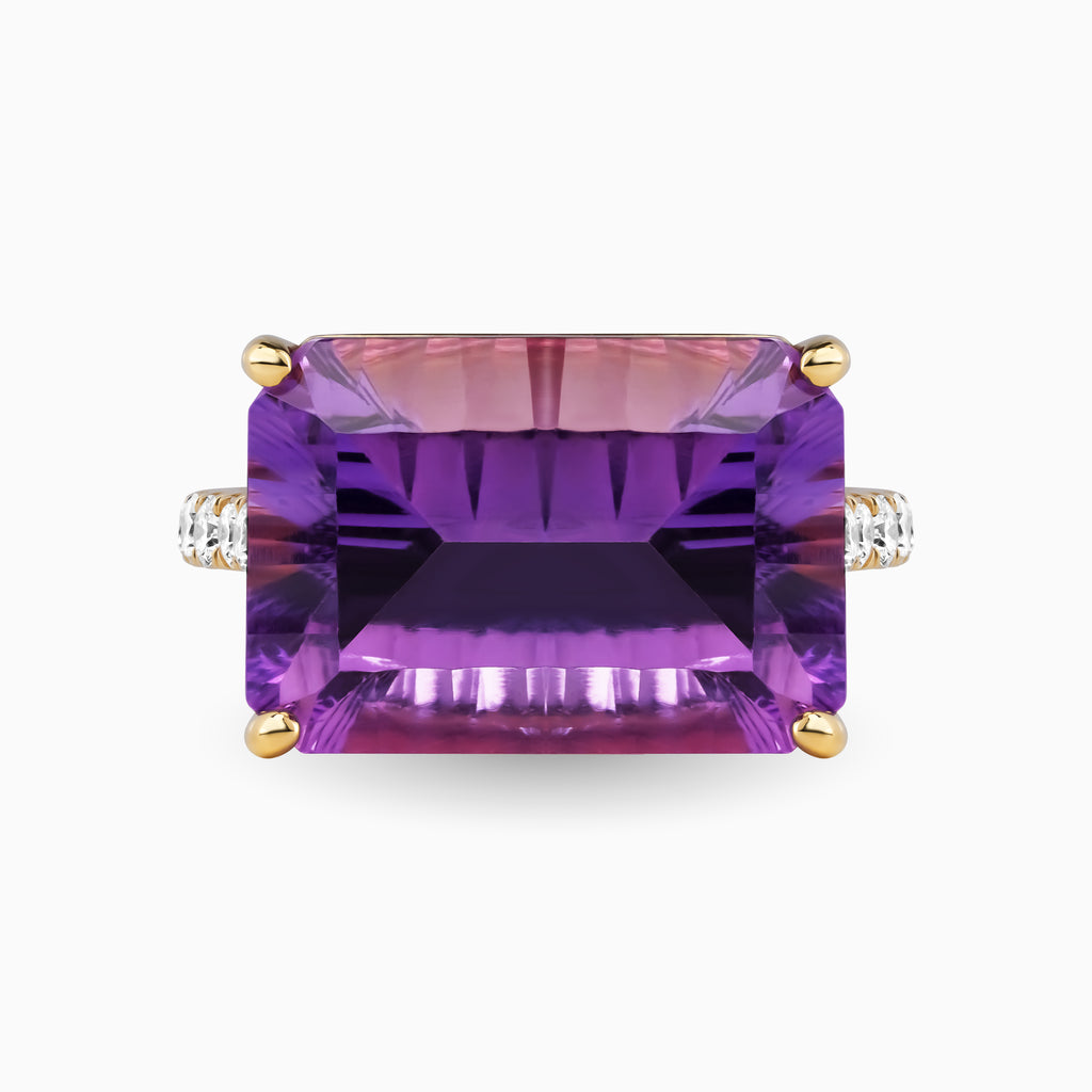 10.54ct Amethyst Ring with Diamonds