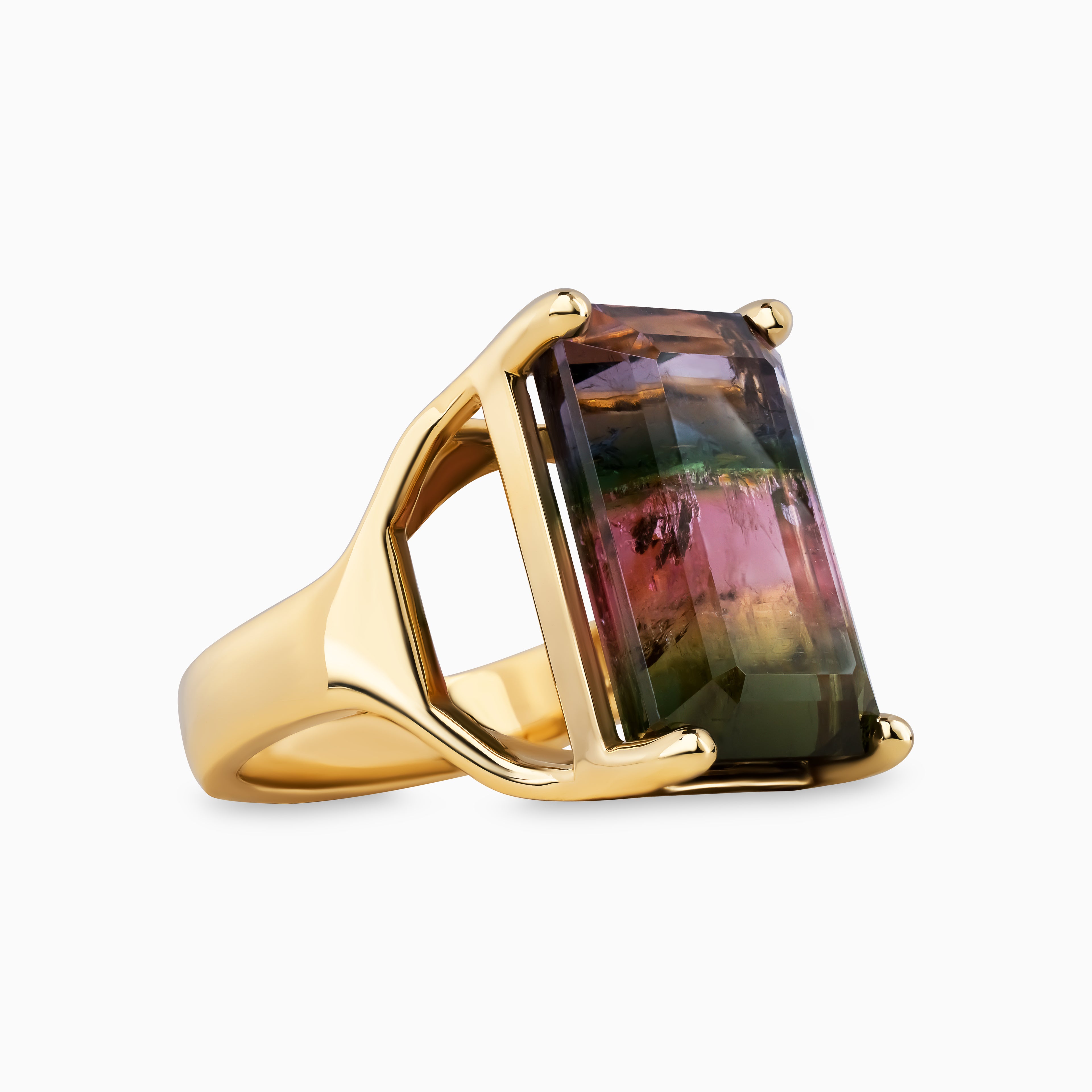 19.56ct Tricolor Tourmaline Ring