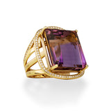 38.48ct Ametrine Ring with Diamond Halo