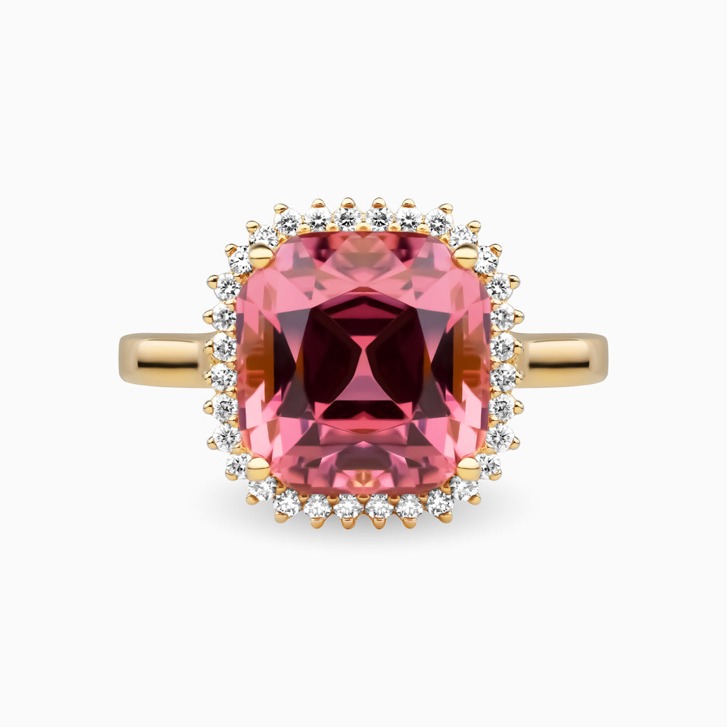 6.52ct Pink Tourmaline Ring with Diamonds