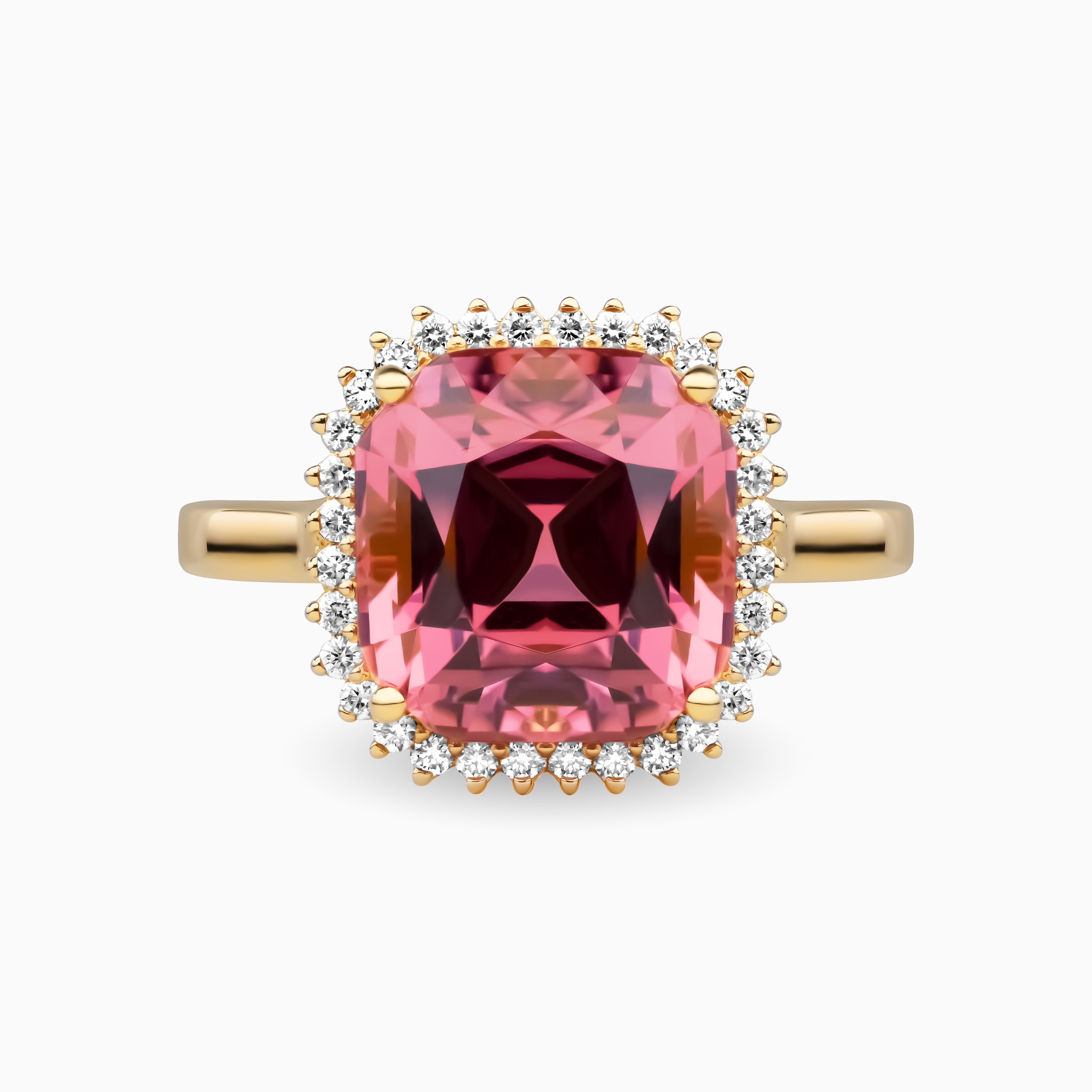 6.52ct Pink Tourmaline Ring with Diamonds