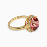 6.52ct Pink Tourmaline Ring with Diamonds