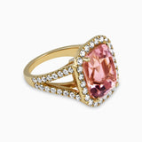 13.10ct Pink Tourmaline Ring with Diamonds