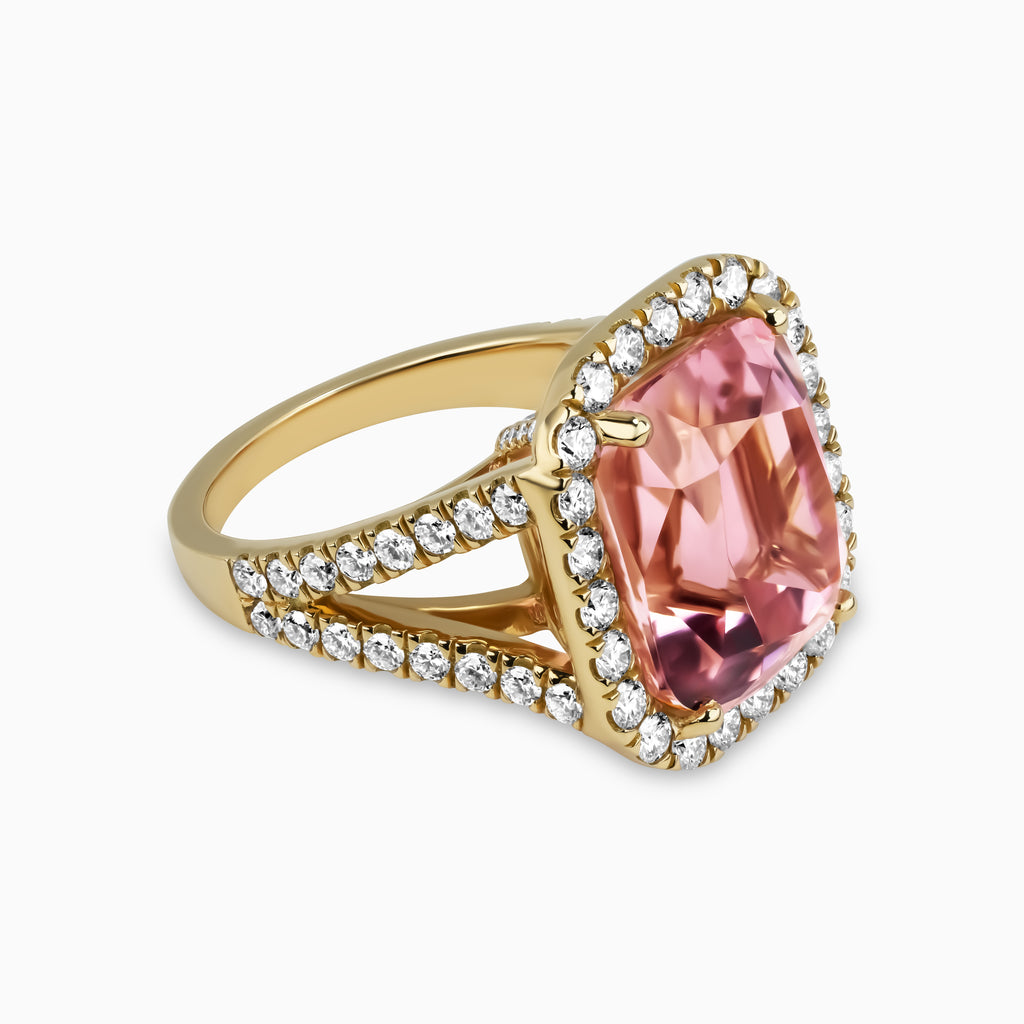 13.10ct Pink Tourmaline Ring with Diamonds
