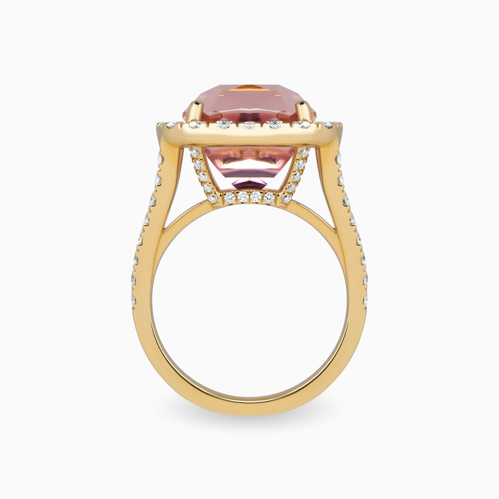 13.10ct Pink Tourmaline Ring with Diamonds