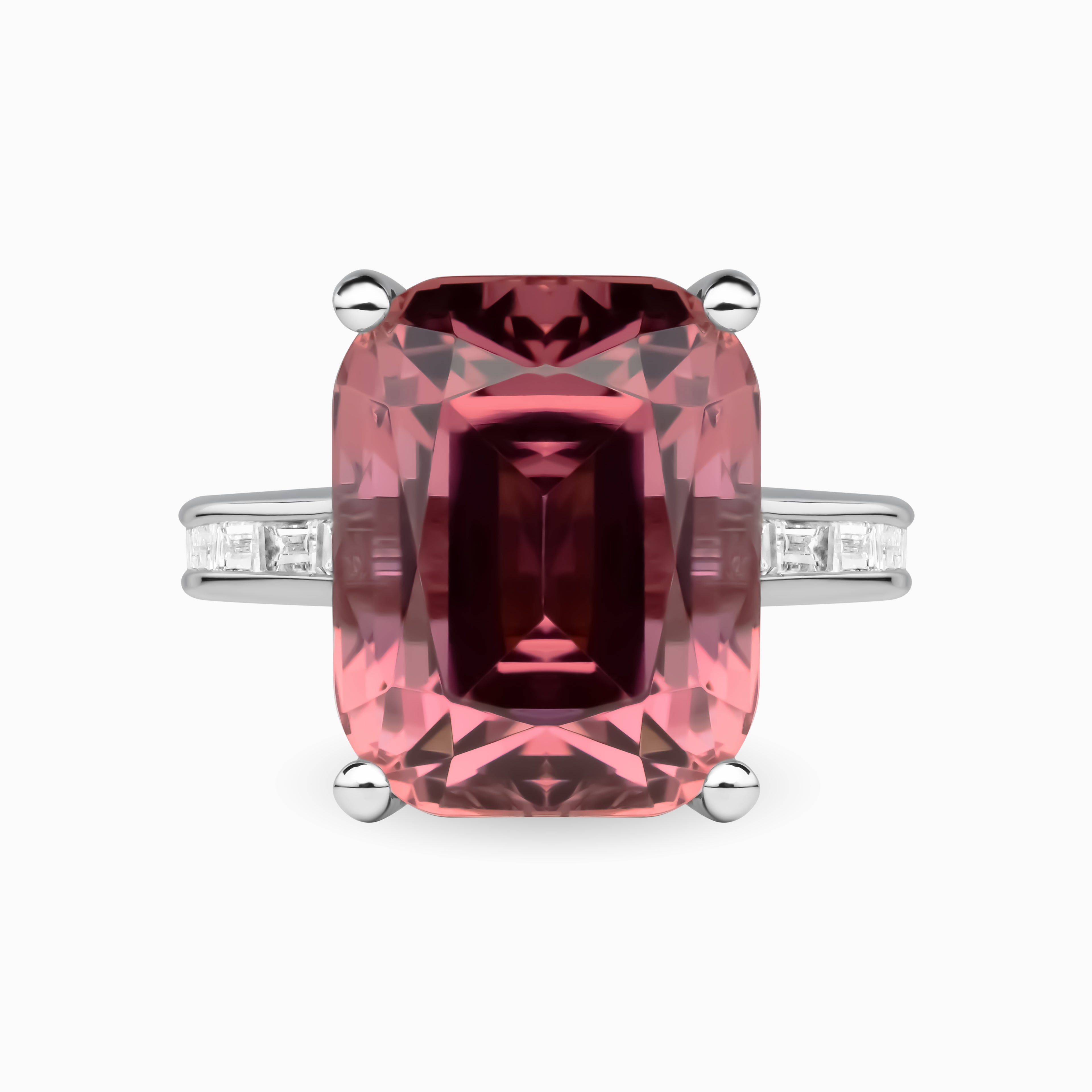 10.26ct Pink Tourmaline Ring with Diamonds
