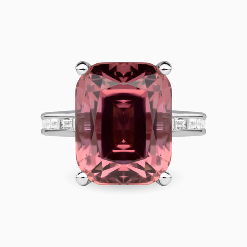 10.26ct Pink Tourmaline Ring with Diamonds