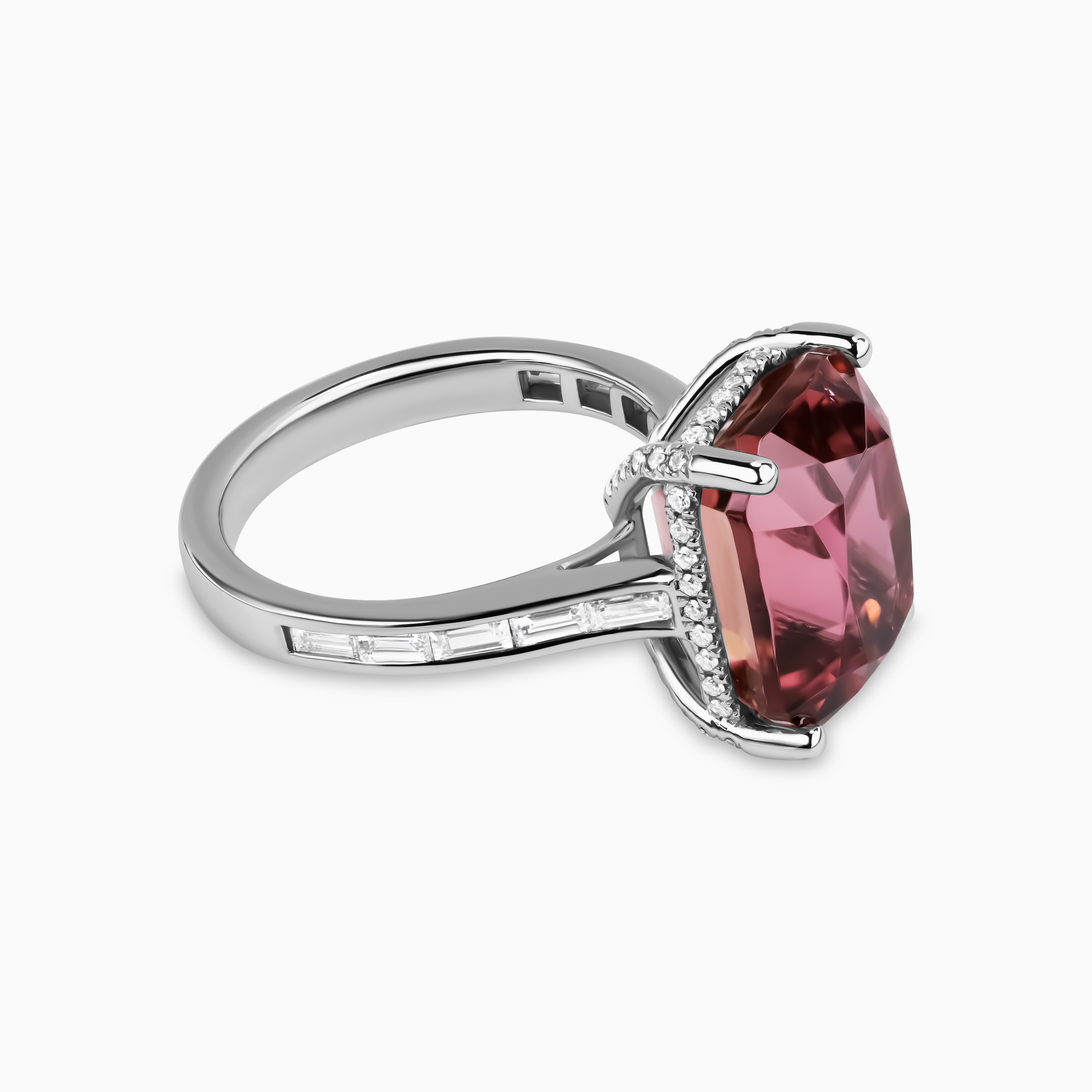 10.26ct Pink Tourmaline Ring with Diamonds
