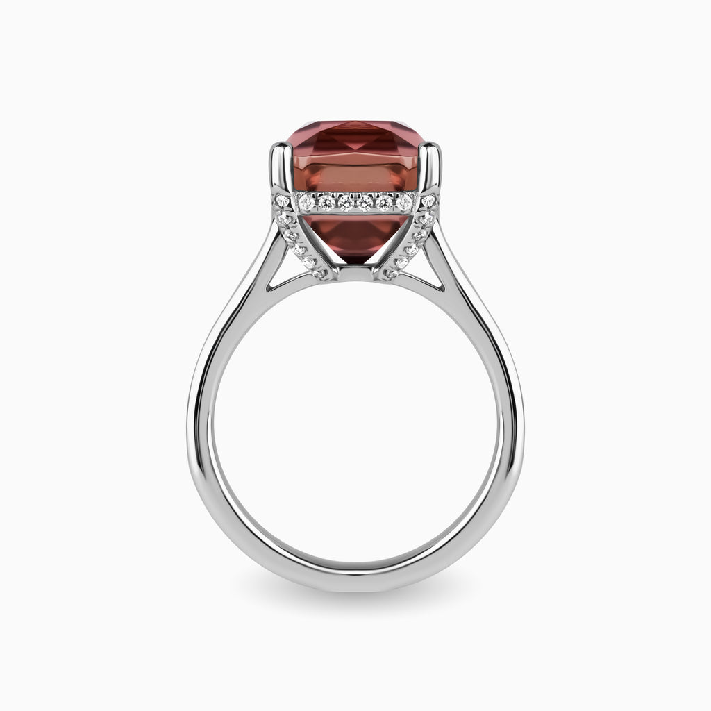 10.26ct Pink Tourmaline Ring with Diamonds