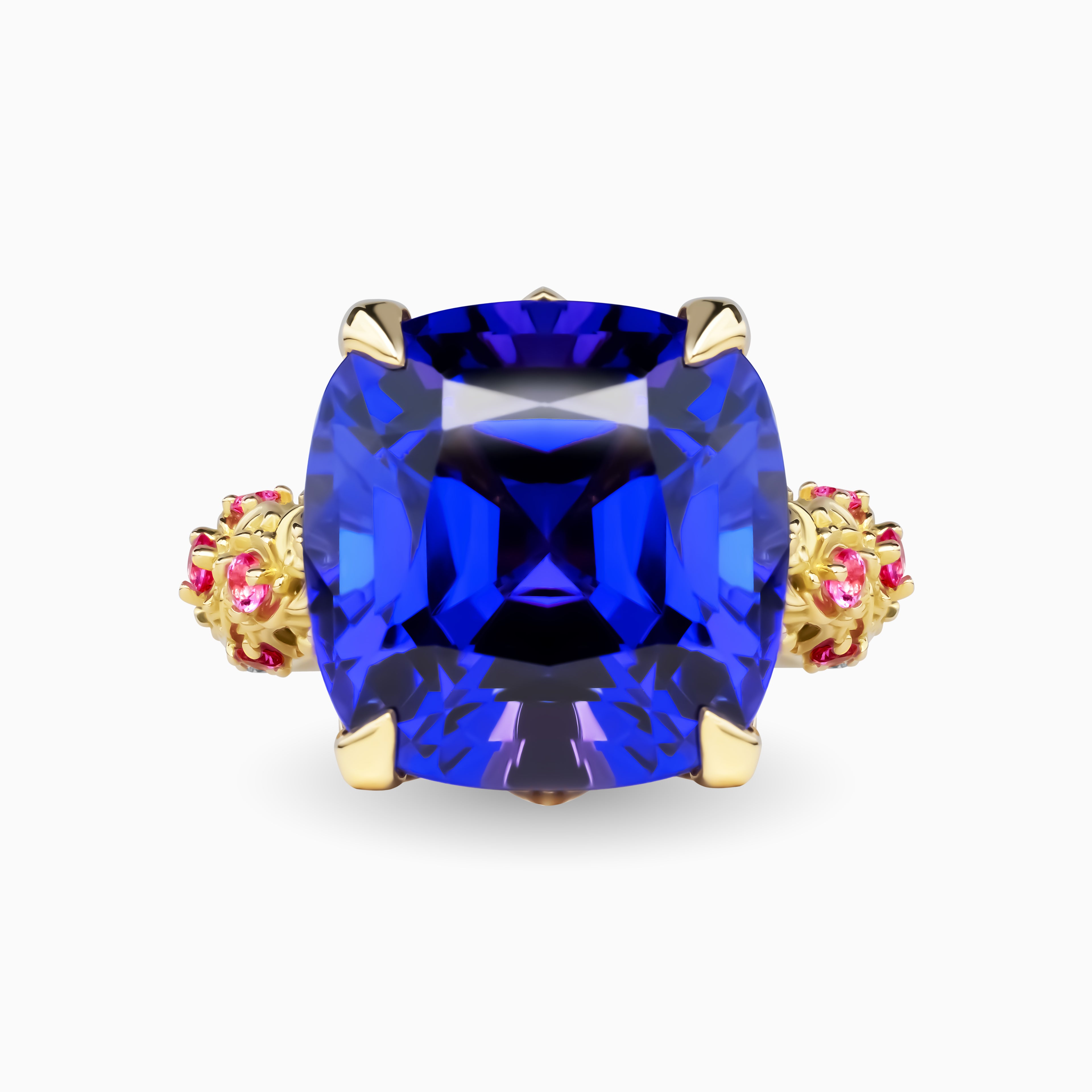 Tanzanite Flower Garden Ring
