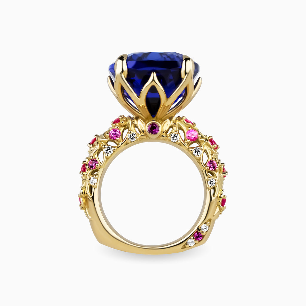 Tanzanite Flower Garden Ring