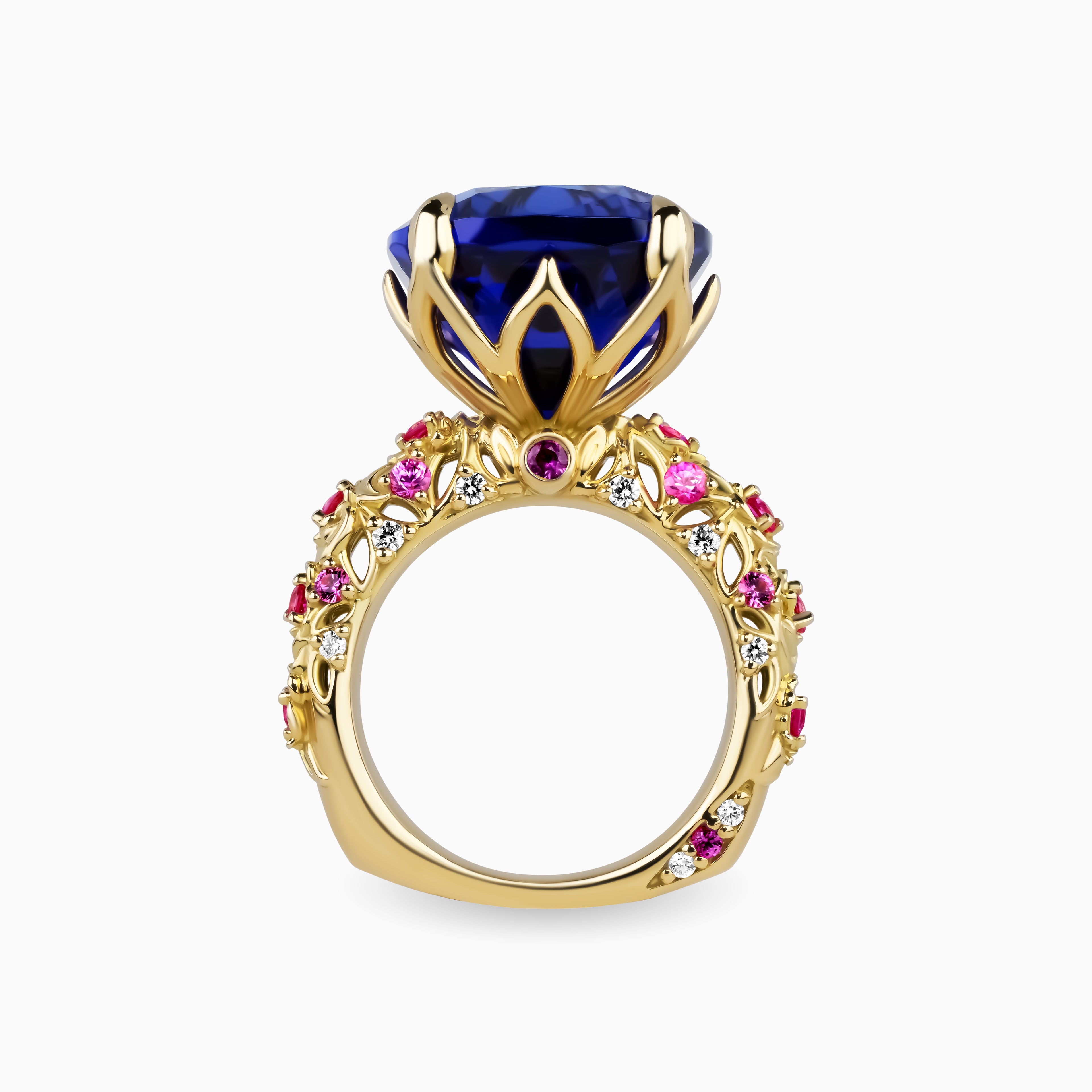 Tanzanite Flower Garden Ring