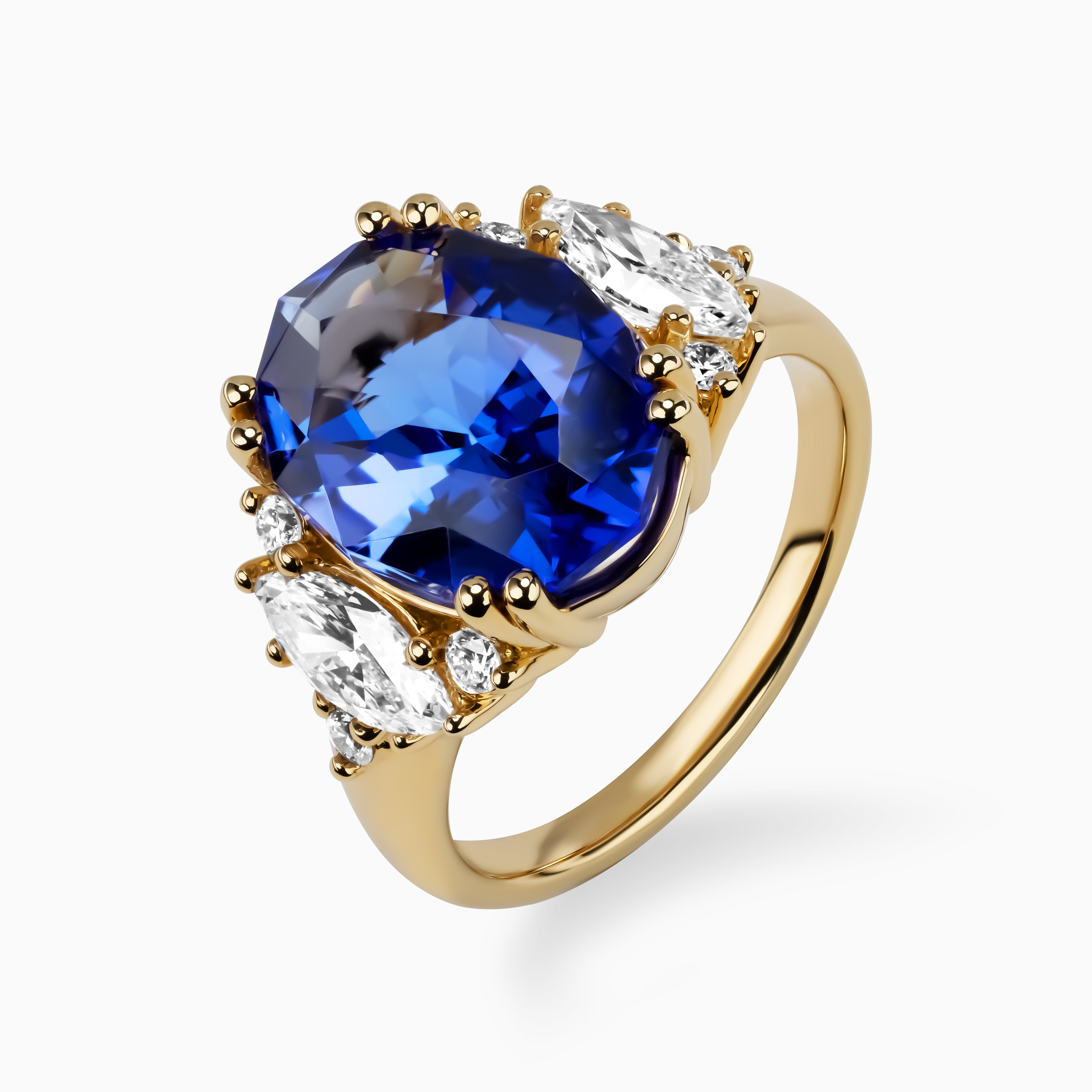 5.02ct Oval Tanzanite Ring with Diamonds