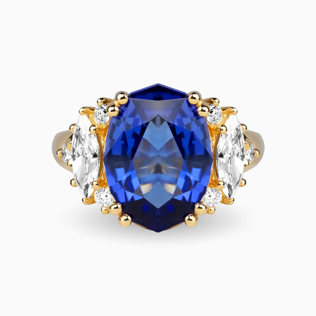 5.02ct Oval Tanzanite Ring with Diamonds