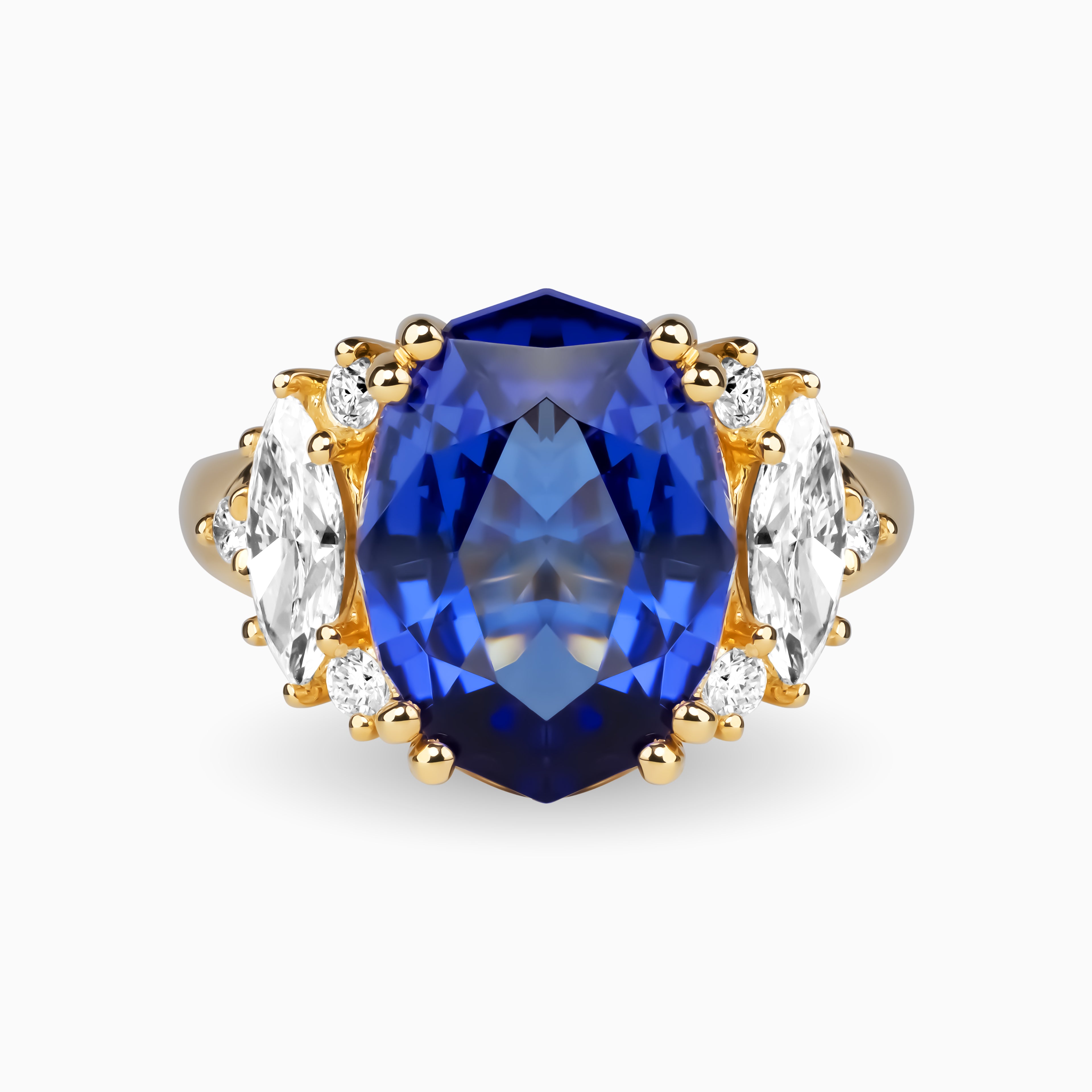 5.02ct Oval Tanzanite Ring with Diamonds