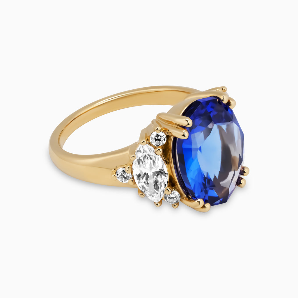 5.02ct Oval Tanzanite Ring with Diamonds