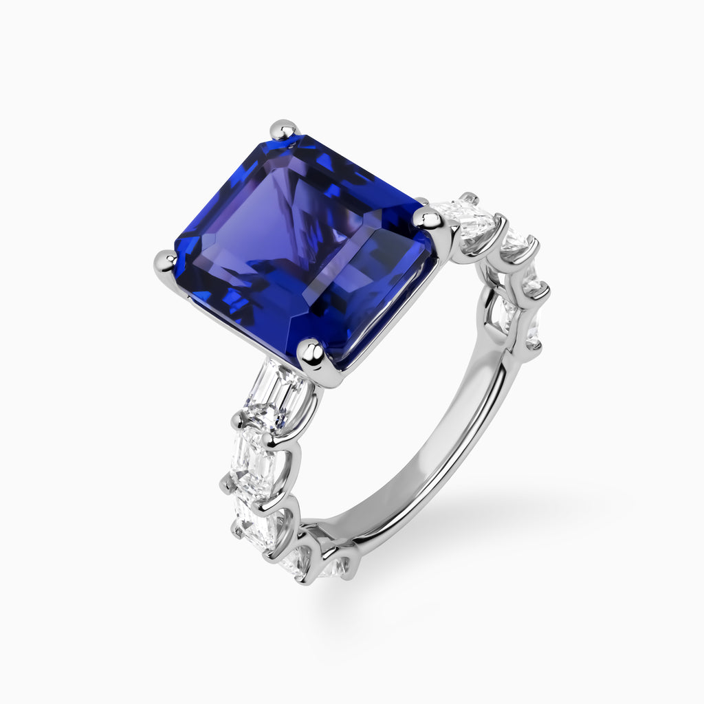 7.96ct Tanzanite Ring with Diamonds