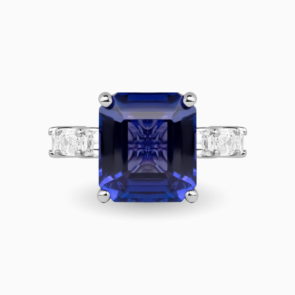 7.96ct Tanzanite Ring with Diamonds