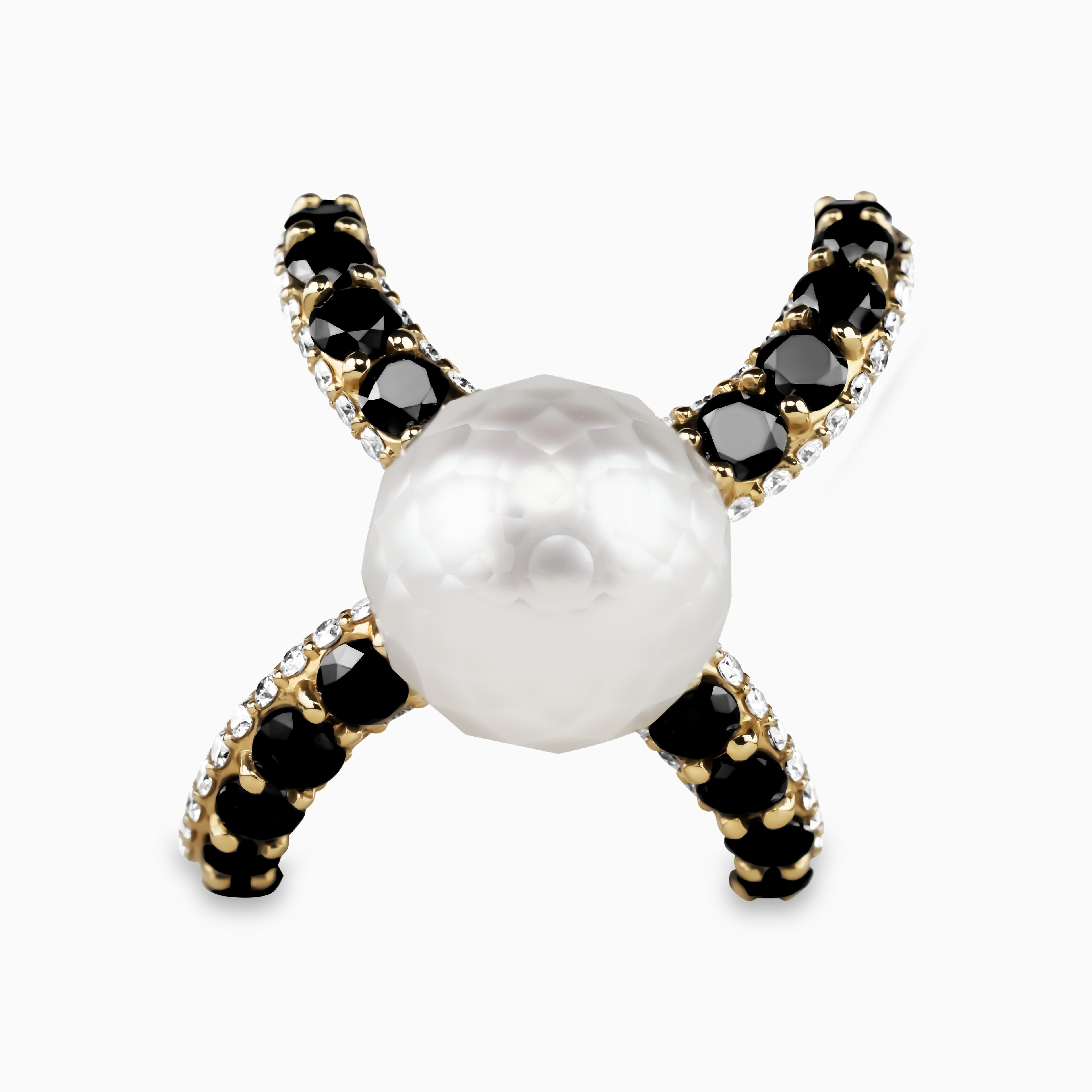 Mitsuki Ring with White South Seas Faceted Pearl