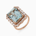 12.30ct Aquamarine Ring with Baguette Diamond Halo