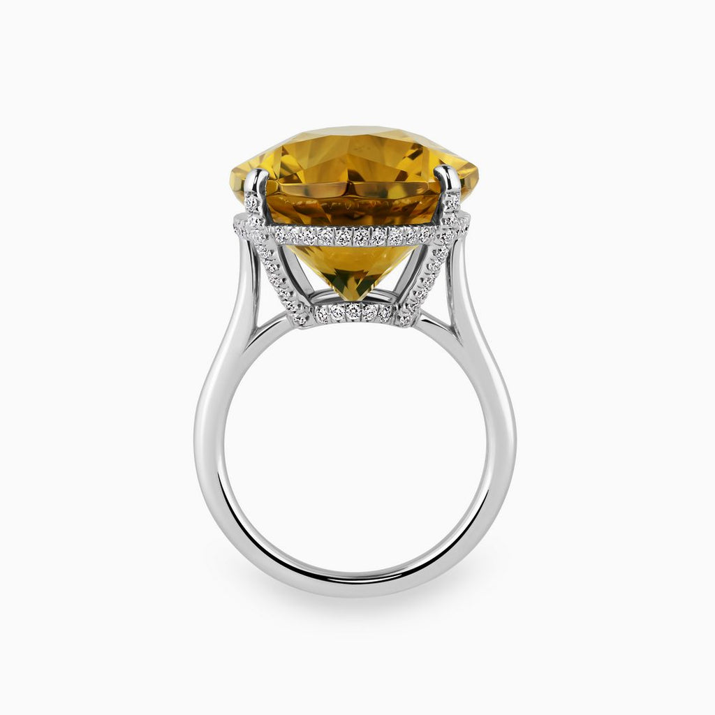 20.53ct Citrine Ring with Diamonds