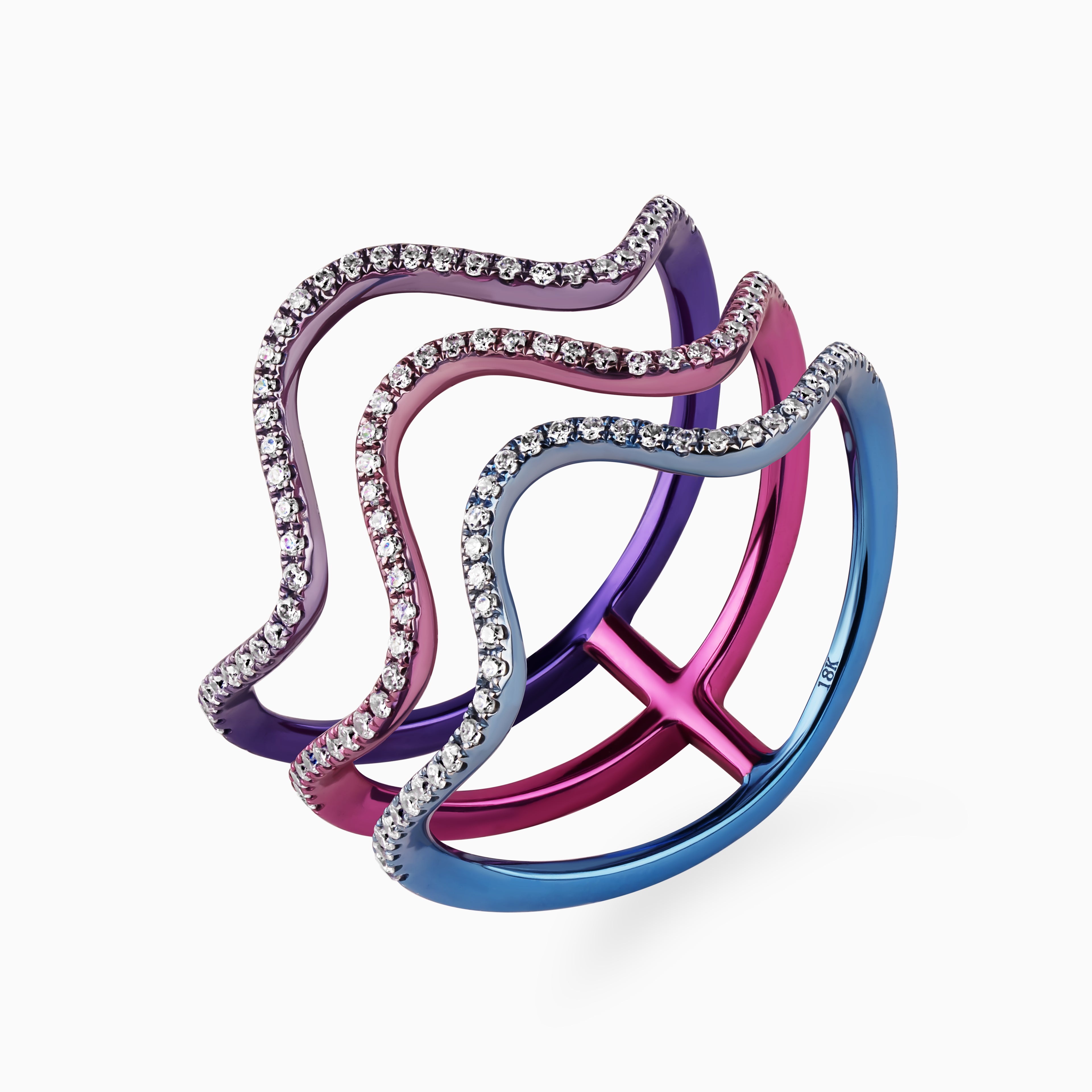 Tri-Wave Aurora Ring