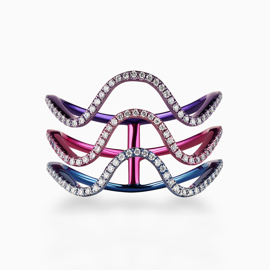 Tri-Wave Aurora Ring