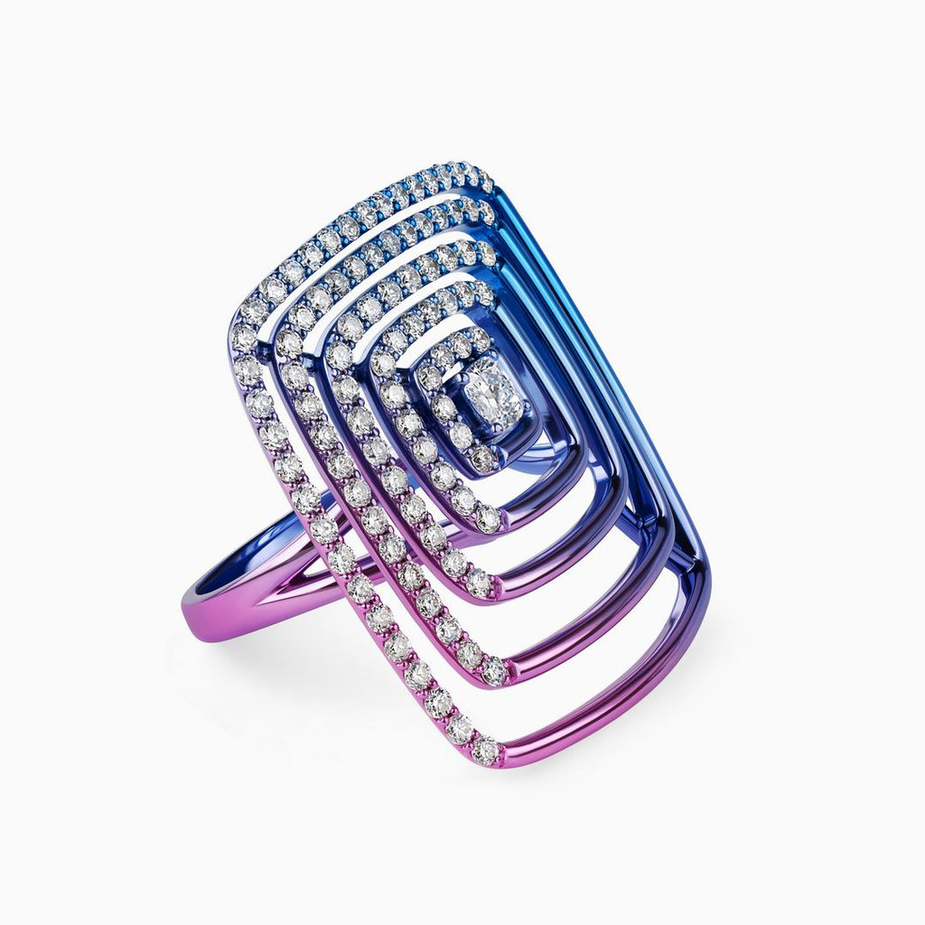 Aurora Concentric Squares Ring