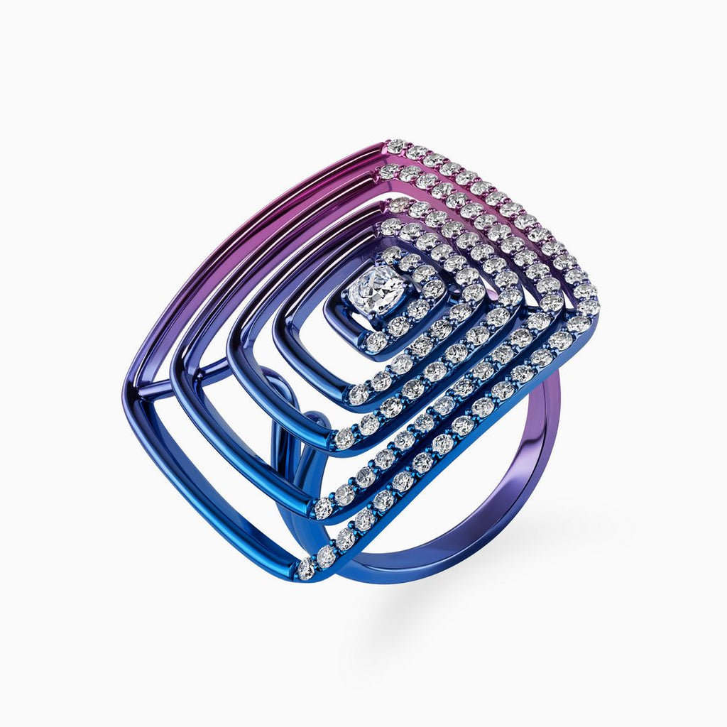 Aurora Concentric Squares Ring