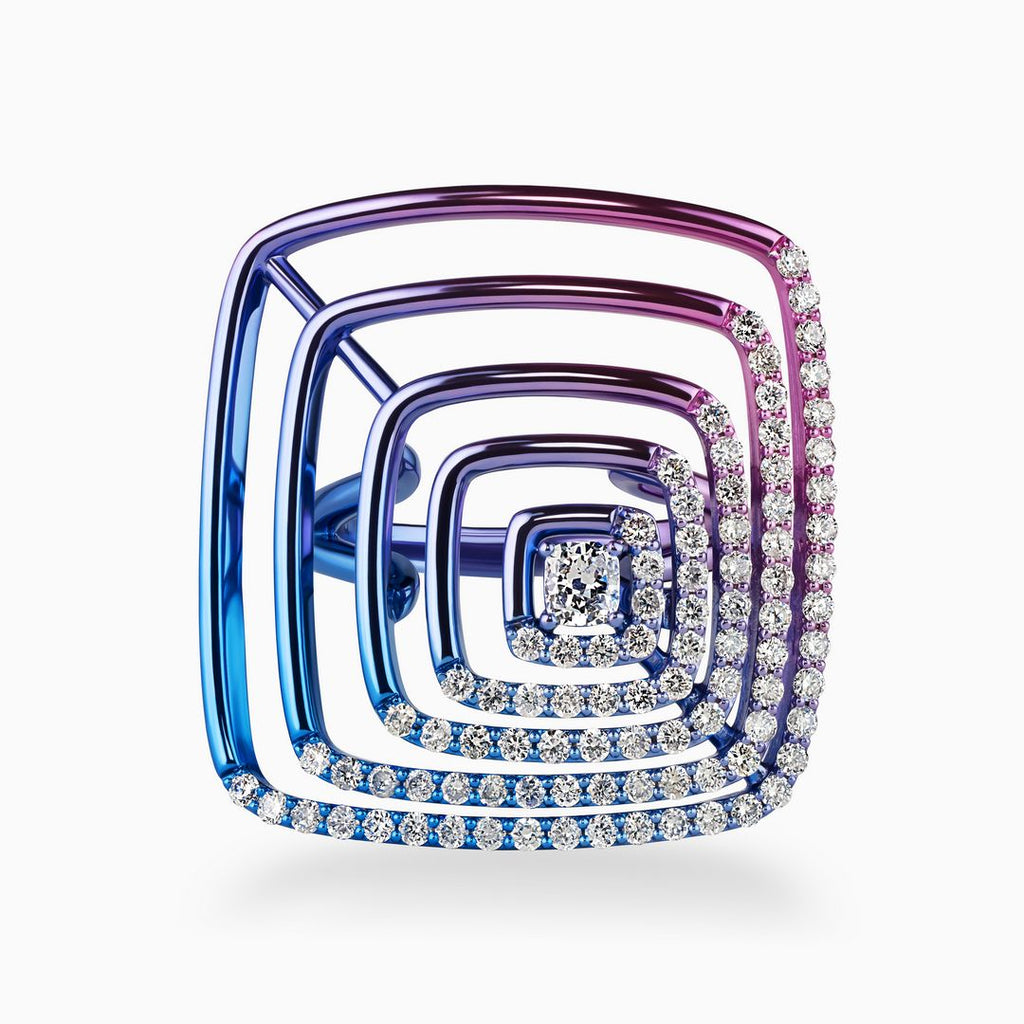 Aurora Concentric Squares Ring