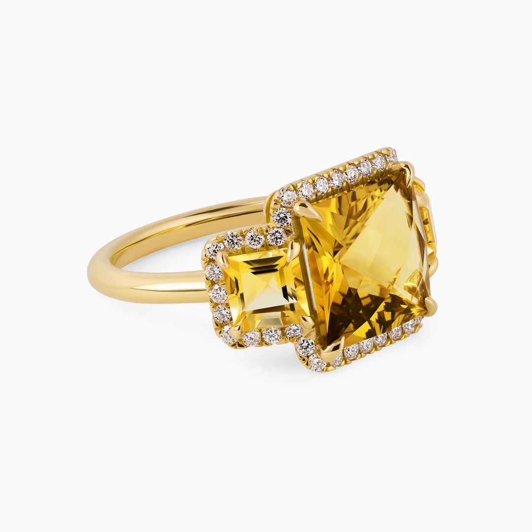5.25ct Citrine Ring with Diamonds