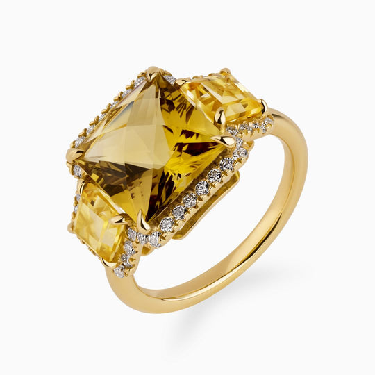 5.25ct Citrine Ring with Diamonds