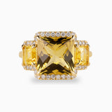 5.25ct Citrine Ring with Diamonds