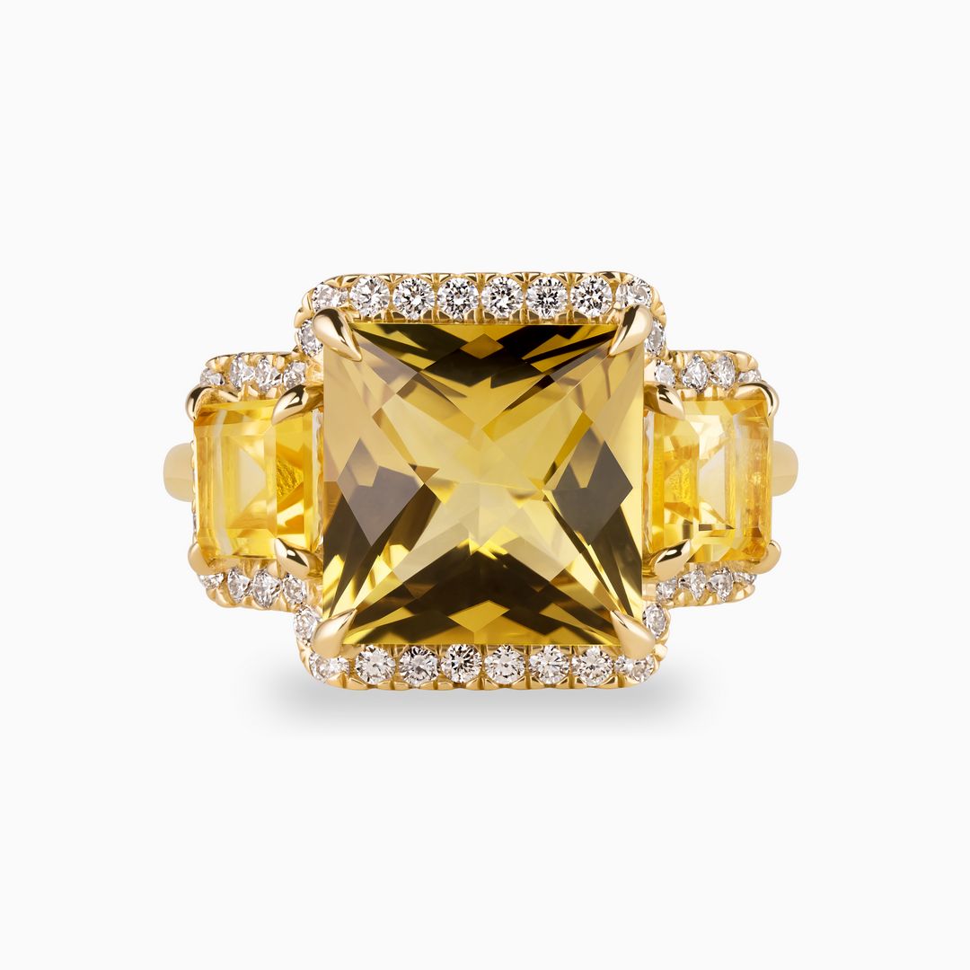5.25ct Citrine Ring with Diamonds