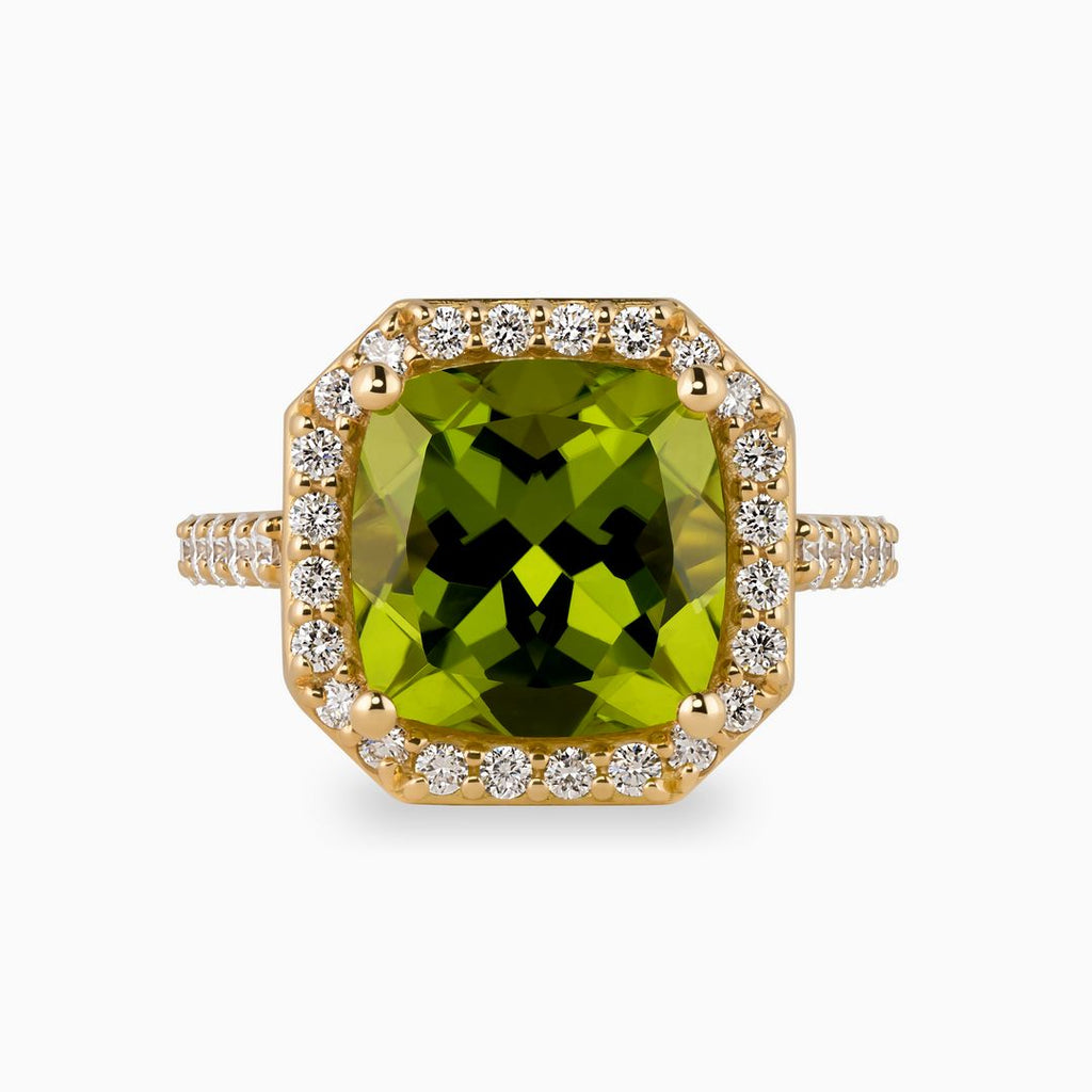 5.00ct Peridot Ring with Diamonds