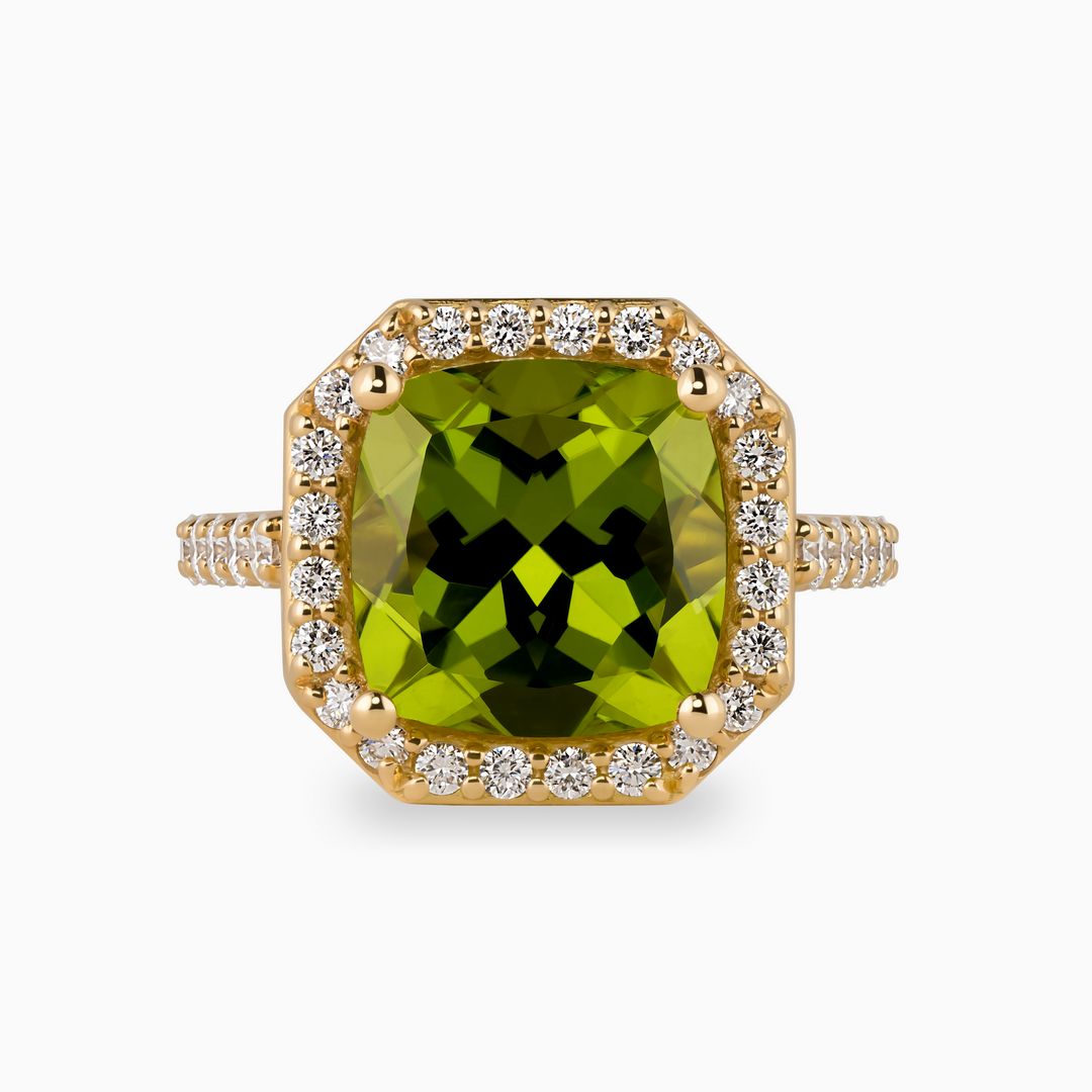 5.00ct Peridot Ring with Diamonds