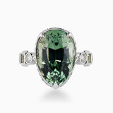 Pear Cuprian Ring with Multi Shaped Diamonds