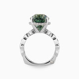 Pear Cuprian Ring with Multi Shaped Diamonds