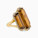 19.45ct Baguette Sphene Step Ring with Diamonds