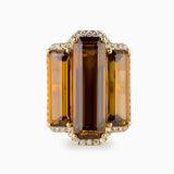 19.45ct Baguette Sphene Step Ring with Diamonds
