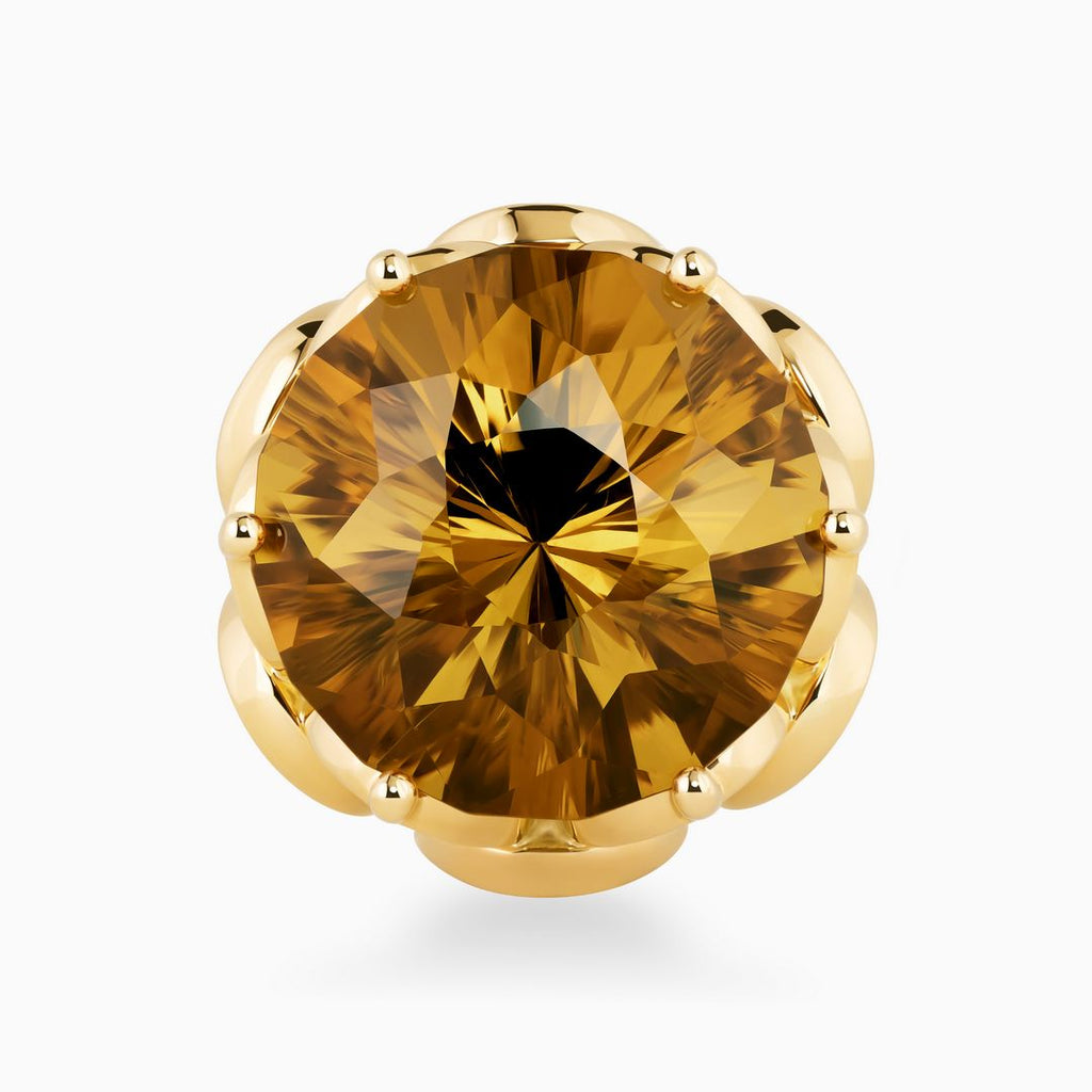 22.44ct Citrine Ring with Tsavorite Accents