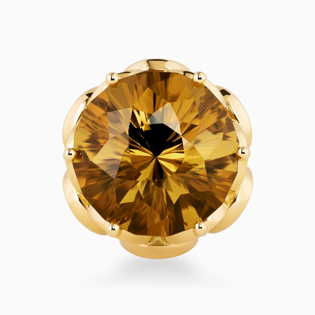 22.44ct Citrine Ring with Tsavorite Accents